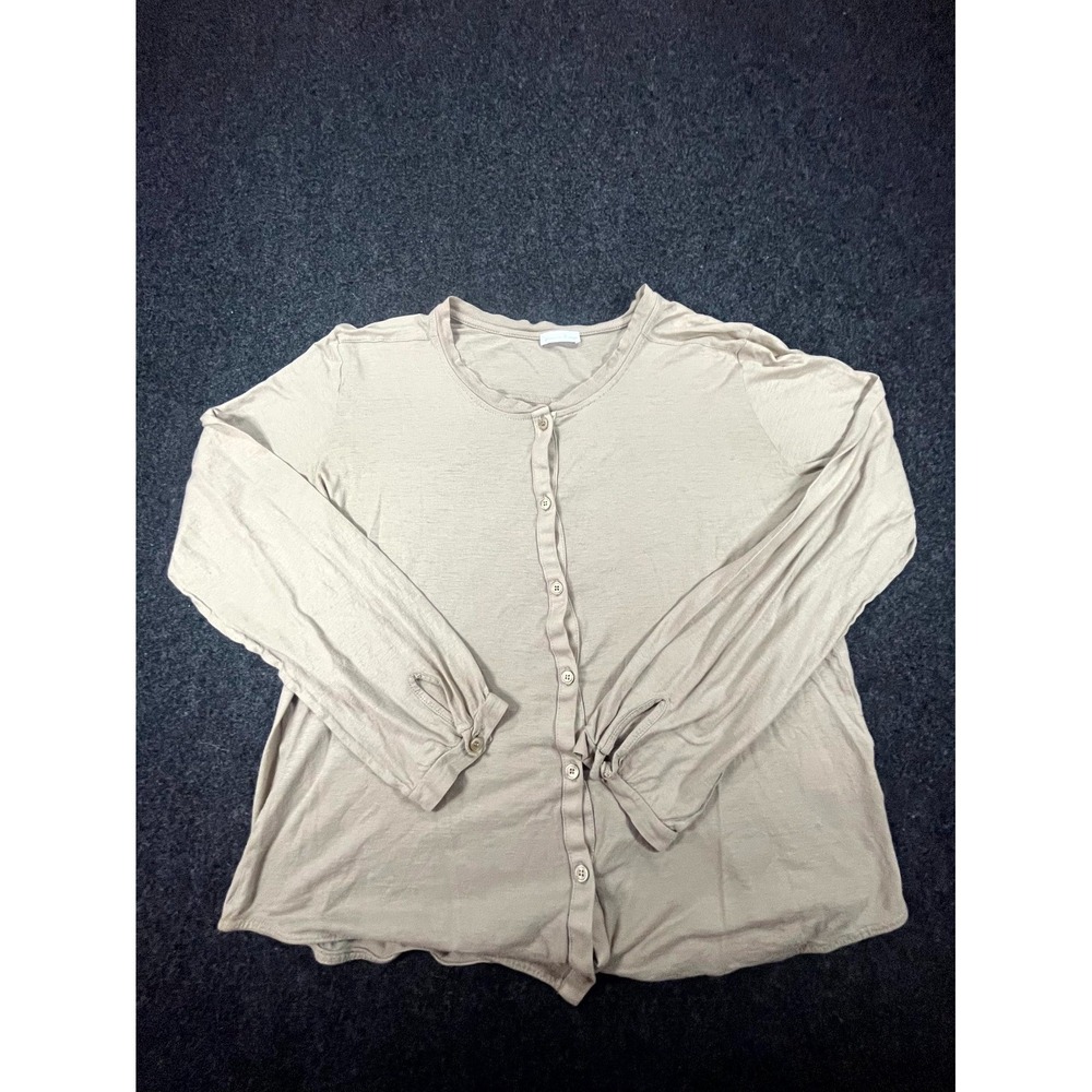 American Vintage Cardigan Women's Medium Taupe Casual Long Sleeve Button Front